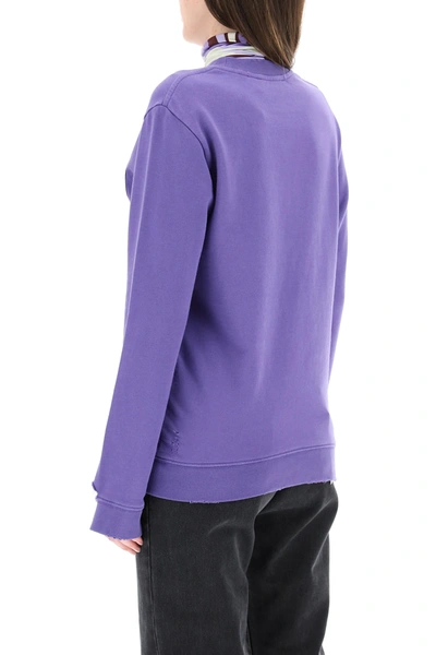 Raf Simons Photograph Print Sweatshirt In Purple,grey,black