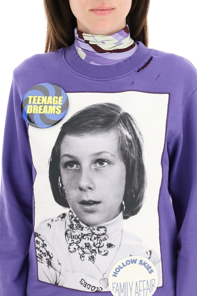 Raf Simons Photograph Print Sweatshirt In Purple,grey,black