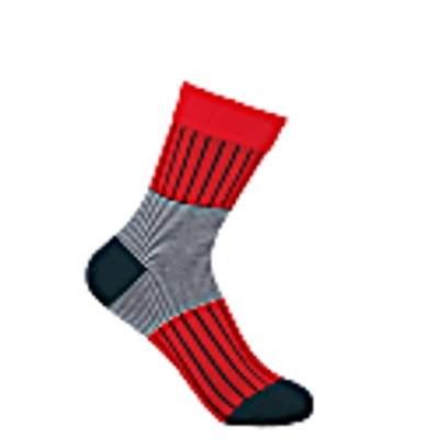 Peper Harow - Made In England Mustard & Scarlet Oxford Stripe Women's Socks 2 Pack In Women's