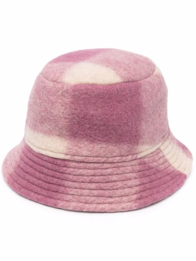 Shop Isabel Marant Tartan-check Bucket Hat In Rosa