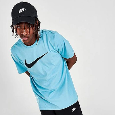 Shop Nike Sportswear Icon Swoosh T-shirt In Cerulean