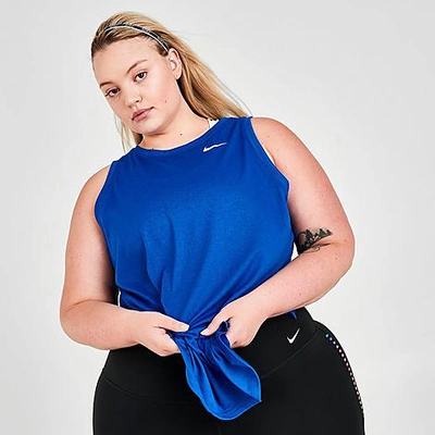 Shop Nike Women's Dri-fit Swoosh Training Tank Top (plus Size) In Game Royal