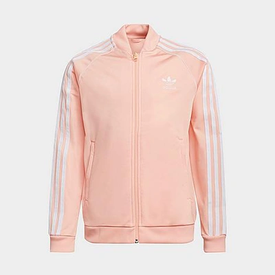 Shop Adidas Originals Adidas Girls' Originals Sst Track Jacket In Haze Coral/white