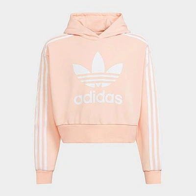 Adidas Originals Kids' Adidas Girls' Originals Trefoil Cropped Pullover  Hoodie In Coral/white | ModeSens