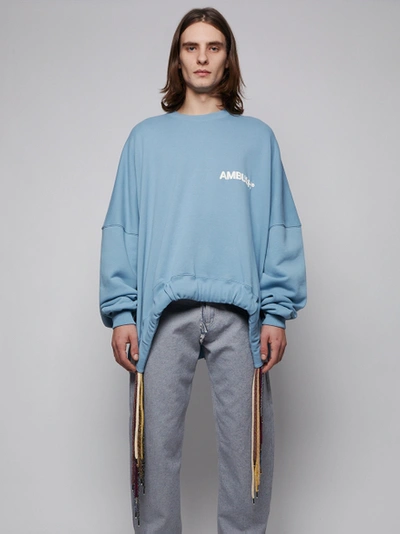 Multi-cord Crewneck Sweatshirt, Light Blue