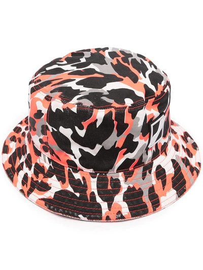 Shop We11 Done Camouflage Bucket Hat In Weiss