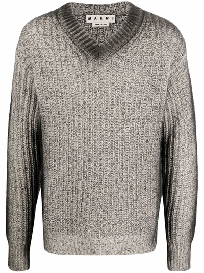 Spray Gradient Chunky-knit Jumper In White