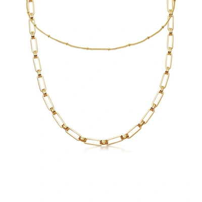 Missoma Aegis Chain Choker Necklace Set 18ct Gold Plated Vermeil