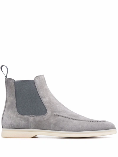 Shop Scarosso Elasticated Side-panel Boots In Grau