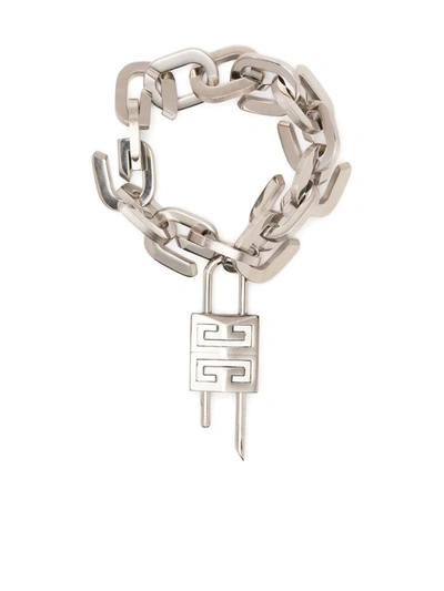 Shop Givenchy G Link Padlock Bracelet In Silber