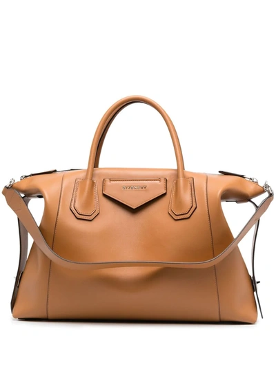 Shop Givenchy Medium Soft Antigona Tote Bag In Braun