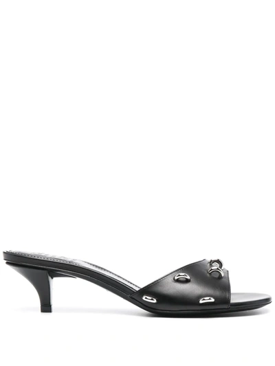 Shop Givenchy Studded Rings Open-toe Mules In Schwarz