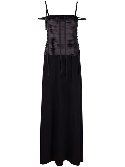 Shop Givenchy Ribbon-effect Bustier Evening Dress In Schwarz