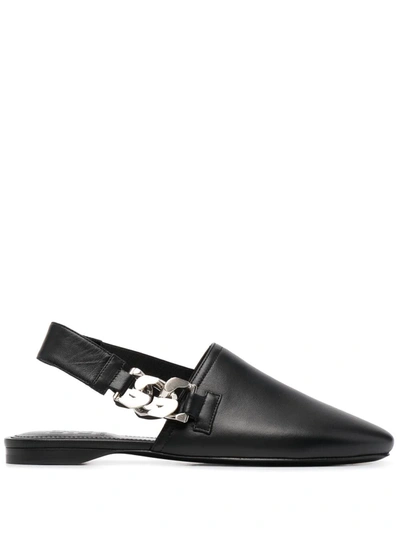 Shop Givenchy Curb-chain Detail Slingback Sandals In Schwarz