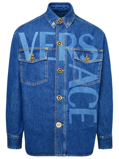 Shop Versace Blue Jacket