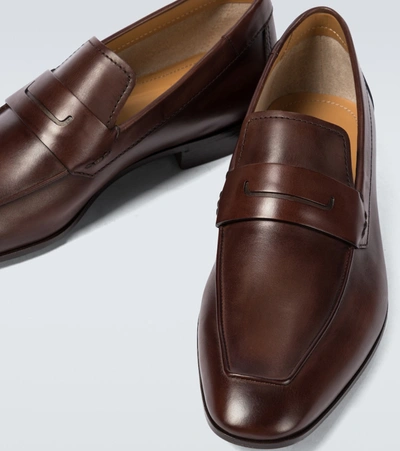 Shop Berluti Lorenzo Rimini Leather Loafers In Brown