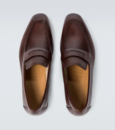 Shop Berluti Lorenzo Rimini Leather Loafers In Brown