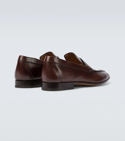 Shop Berluti Lorenzo Rimini Leather Loafers In Brown