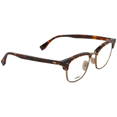 Shop Fendi Demo Square Mens Eyeglasses Ff M0006 2ik 50 In Gold Tone