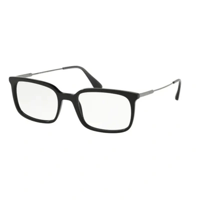 Shop Prada Unisex Black Rectangular Eyeglass Frames Pr16uv1ab1o155