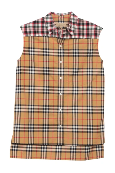 Shop Burberry Ladies Vintage Check Sleeveless Shirt In N,a