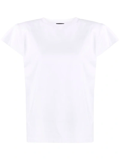 Shop Magda Butrym Padded Shoulder Logo T-shirt In Weiss