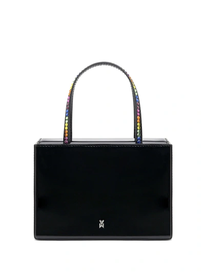 Shop Amina Muaddi Amini Gilda Patent Leather Handbag In Black