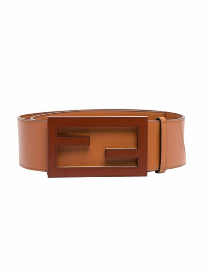 Shop Fendi Women's Brown Leather Belt