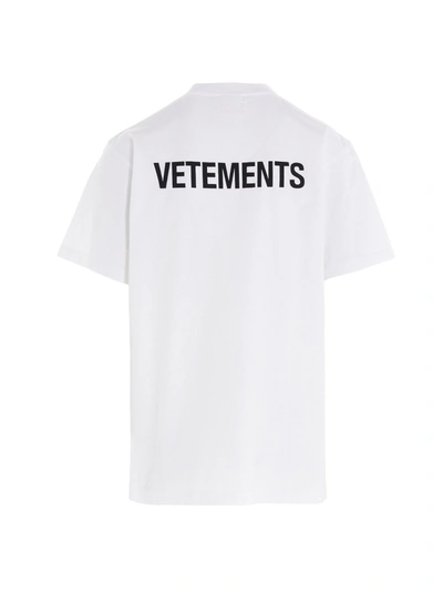 Shop Vetements Men's White Cotton T-shirt