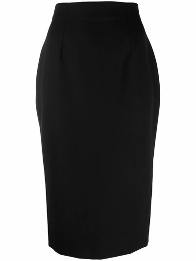 Shop Alexander Mcqueen Women's Black Wool Skirt