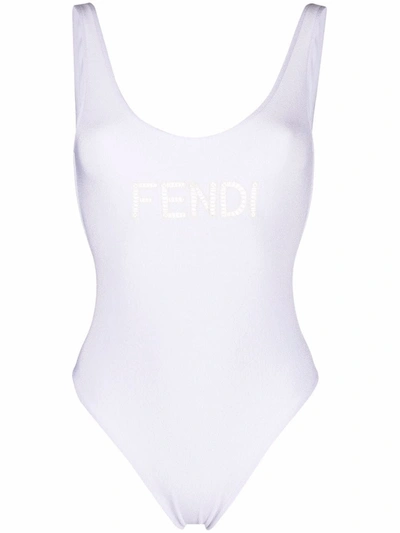 Shop Fendi Women's White Polyester One-piece Suit