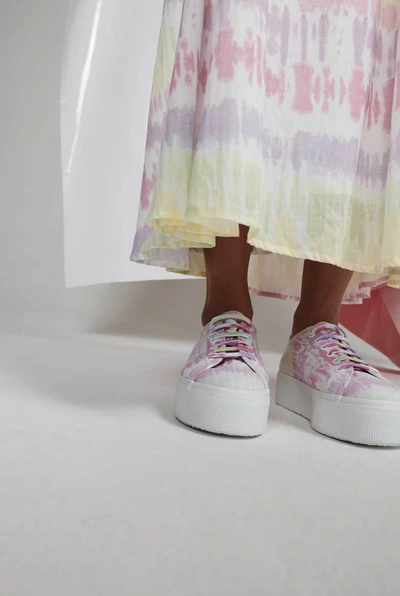 Shop Olivia Rubin Superga Tie Dye Flatform Trainer In Multi