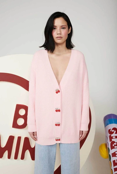 Olivia Rubin Frankie Cherry-embellished Cardigan In Rosa | ModeSens