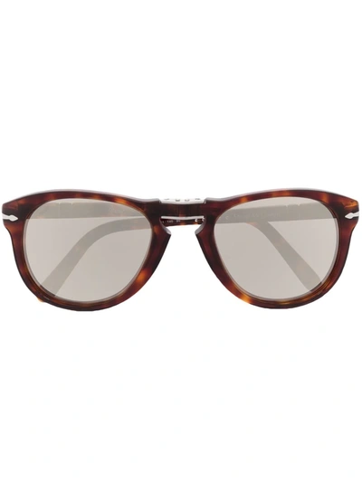 Shop Persol Steve Mcqueen Cat Eye-frame Sunglasses In Braun