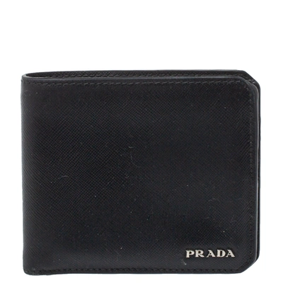 Pre-owned Prada Black Saffiano Leather Bifold Wallet