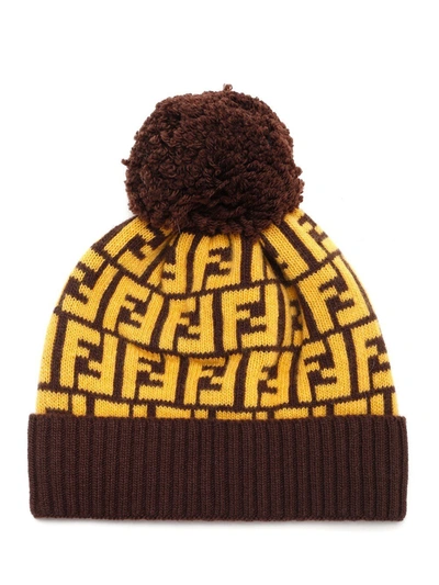 Shop Fendi Ff Logo Beanie In Multi