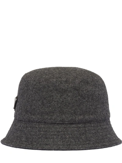 Shop Prada Loden Gray Hat In Grey