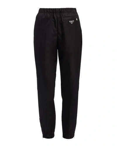 Shop Prada Black Re-nylon Gabardine Pants In Nero