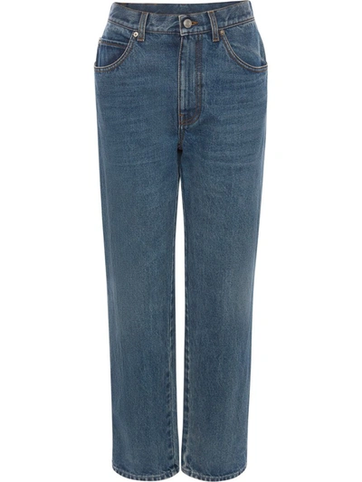 Shop Alexander Mcqueen High-waisted Straight-leg Jeans In Blue