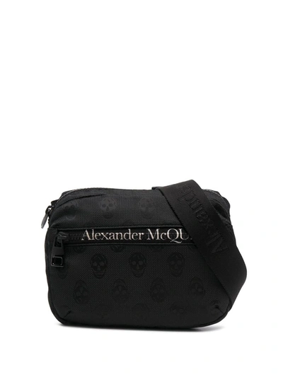 Shop Alexander Mcqueen Black Logo-print Belt Bag