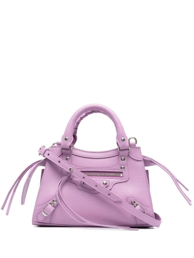 Shop Balenciaga Purple Mini Neo Classic City Tote Bag