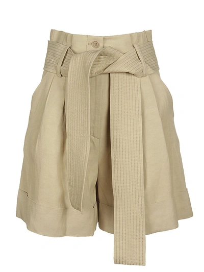 Shop P.a.r.o.s.h . High Waisted Wide Leg Shorts In Brown