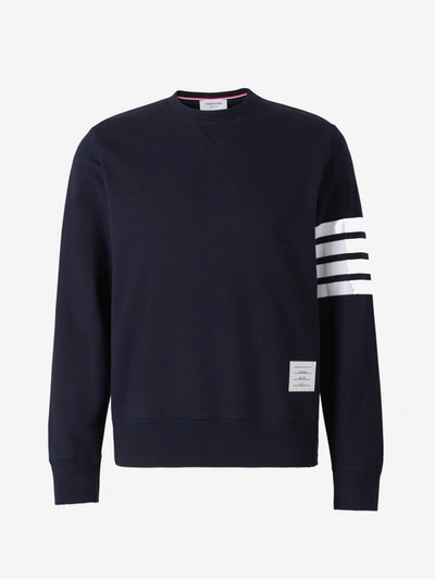 Shop Thom Browne Crewneck Sweatshirt In Navy