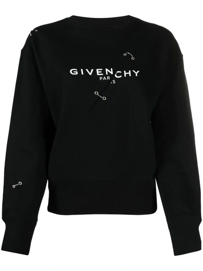 Shop Givenchy Logo-print Long-sleeve Sweatshirt In Black