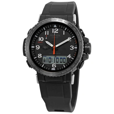 Shop Casio Pro Trek Alarm World Time Analog-digital Mens Watch Prw-50y-1adr In Black,grey