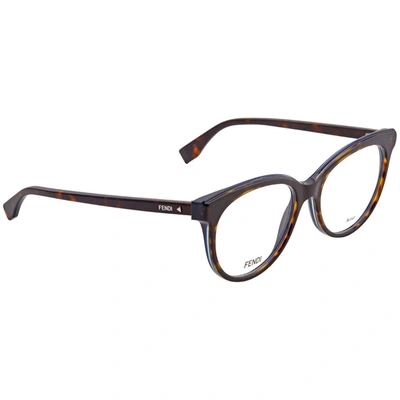 Shop Fendi Ladies Dark Havana Round Eyeglasses Ff0254008653 In N,a