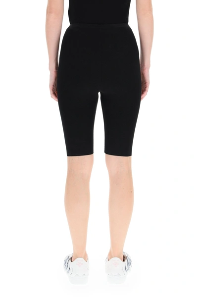 Shop Valentino Knitted Cyclist Shorts In Black