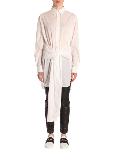 Shop Givenchy Waist Tie Oversized Shirt In White