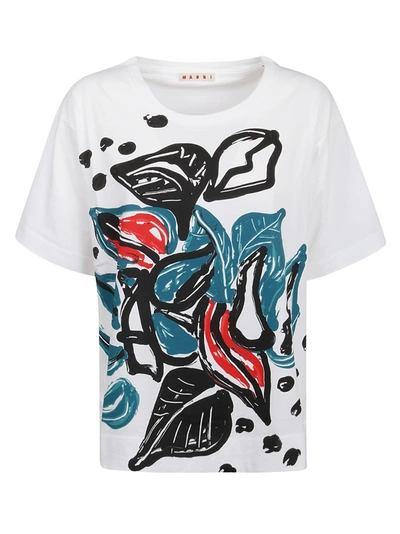 Shop Marni Graphic Floral Printed T In White