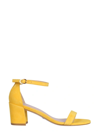 Shop Stuart Weitzman Simple Ankle Strap Sandals In Yellow
